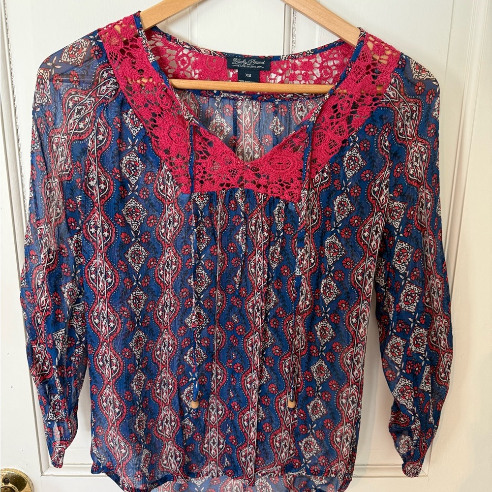 Lucky Brand Boho Pattern Blouse